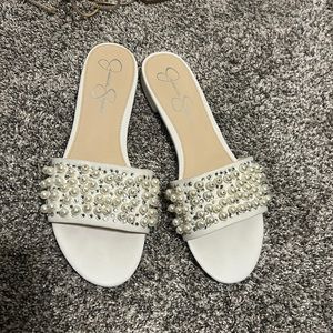 Jessica Simpson White Sandal Slide Size 9